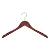 Blouse / shirthanger beukenhout mahonie gebeitst met messinghaak en rokinkepingen, 38 cm Blouse / shirthanger beukenhout mahonie gebeitst met messinghaak en rokinkepingen, 38 cm
