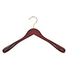 Mantel / kostuumhanger beukenhout mahonie gebeitst met messinghaak en schouderverbreding, 41 cm Mantel / kostuumhanger beukenhout mahonie gebeitst met messinghaak en schouderverbreding, 41 cm