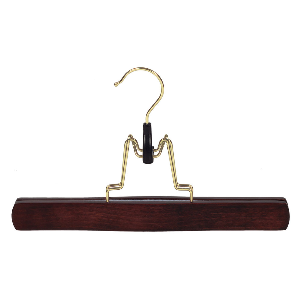 Broekklem beukenhout mahonie gebeitst met messinghaak en vilt inlage Broekklem beukenhout mahonie gebeitst met messinghaak en vilt inlage