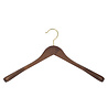 Mantel / kostuumhanger beukenhout walnoten gebeitst met messinghaak en schouderverbreding, 38 cm Mantel / kostuumhanger beukenhout walnoten gebeitst met messinghaak en schouderverbreding, 38 cm