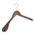 Mantel / kostuumhanger (geknikt) beukenhout walnoten gebeitst met messinghaak en schouderverbreding Mantel / kostuumhanger (geknikt) beukenhout walnoten gebeitst met messinghaak en schouderverbreding