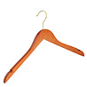 Blouse / shirt hanger beech wood cherry stained with brass hook and skirt notches, 38 cm Blouse / shirt hanger beech wood cherry stained with brass hook and skirt notches, 38 cm