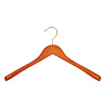 Mantel / kostuumhanger beukenhout kersen gebeitst met messinghaak en schouderverbreding, 38 cm Mantel / kostuumhanger beukenhout kersen gebeitst met messinghaak en schouderverbreding, 38 cm