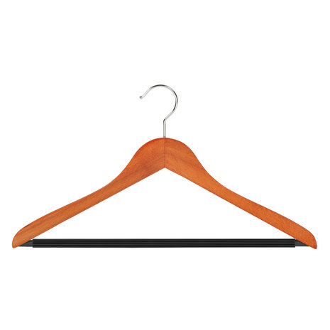 DE KLEDINGHANGER GIGANT Blouse / shirthanger (geknikt) beukenhout kersen gebeitst met anti-slip broeklat DE KLEDINGHANGER GIGANT Blouse / shirthanger (geknikt) beukenhout kersen gebeitst met anti-slip broeklat