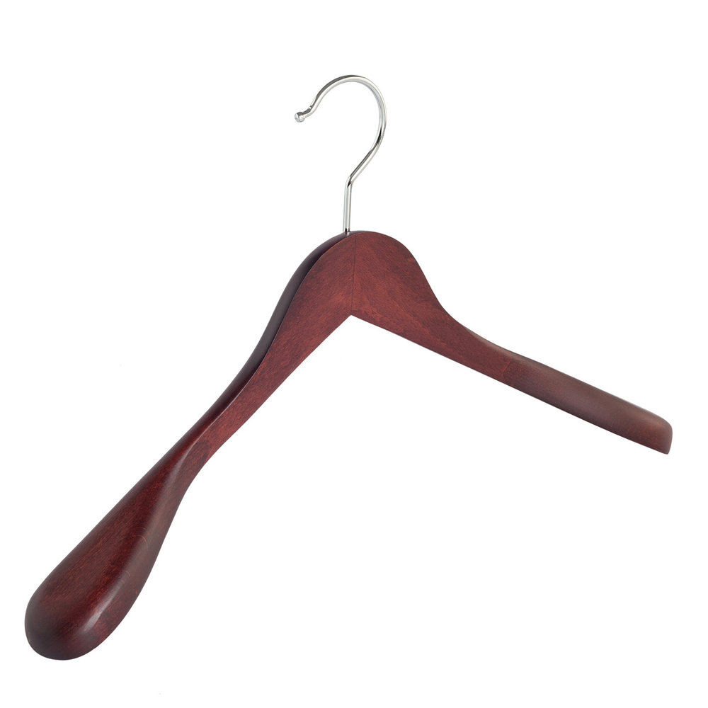 DE KLEDINGHANGER GIGANT Mantel / kostuumhanger (geknikt) beukenhout mahonie gebeitst met schouderverbreding