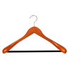 Mantel / kostuumhanger beukenhout kersen gebeitst met schouderverbreding en anti-slip broeklat, 38 cm Mantel / kostuumhanger beukenhout kersen gebeitst met schouderverbreding en anti-slip broeklat, 38 cm