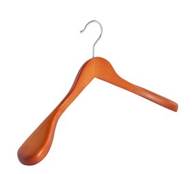 Mantel / kostuumhanger (geknikt) beukenhout kersen gebeitst met schouderverbreding Mantel / kostuumhanger (geknikt) beukenhout kersen gebeitst met schouderverbreding