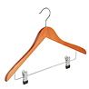Blouse / shirt hanger beech wood cherry stained stained with non-slip clips, 38 cm Blouse / shirt hanger beech wood cherry stained stained with non-slip clips, 38 cm