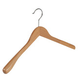 Mantel / kostuumhanger (geknikt) beukenhout naturel gelakt met schouderverbreding