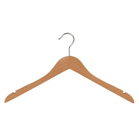 Blouse / shirthanger (geknikt) beukenhout naturel gelakt met rokinkepingen