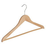 DE KLEDINGHANGER GIGANT Blouse / shirthanger lotushout naturel gelakt met anti-slip broeklat, 44 cm
