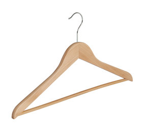 Blouse / shirthanger (vlak) lotushout naturel gelakt met anti-slip broeklat Blouse / shirthanger (vlak) lotushout naturel gelakt met anti-slip broeklat