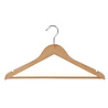 DE KLEDINGHANGER GIGANT Blouse / shirthanger lotushout naturel gelakt met rokinkepingen en anti-slip broeklat, 44 cm