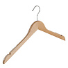 Blouse / shirt hanger lotus wood natural lacquered with skirt notches and non-slip on shoulders, 44 cm Blouse / shirt hanger lotus wood natural lacquered with skirt notches and non-slip on shoulders, 44 cm