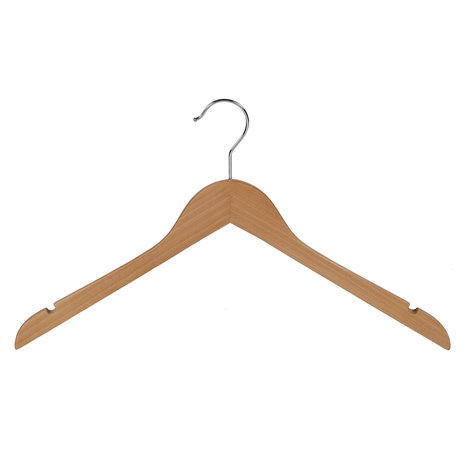 DE KLEDINGHANGER GIGANT Blouse / shirthanger lotushout naturel gelakt met rokinkepingen DE KLEDINGHANGER GIGANT Blouse / shirthanger lotushout naturel gelakt met rokinkepingen