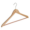 Blouse / shirthanger lotushout naturel gelakt met anti-slip broeklat, 44 cm Blouse / shirthanger lotushout naturel gelakt met anti-slip broeklat, 44 cm