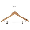 Blouse / shirthanger lotushout naturel gelakt met rokinkepingen en anti-slip knijpers, 44 cm Blouse / shirthanger lotushout naturel gelakt met rokinkepingen en anti-slip knijpers, 44 cm