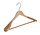 Mantel / kostuumhanger (geknikt) lotushout naturel gelakt met schouderverbreding en anti-slip broeklat