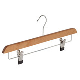 Rok / broekhanger lotushout naturel gelakt met anti-slip knijpers