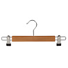 Rok / broekhanger lotushout naturel gelakt met knijpers, 34 cm