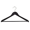 Blouse / shirthanger lotushout zwart gelakt met anti-slip broeklat, 44 cm Blouse / shirthanger lotushout zwart gelakt met anti-slip broeklat, 44 cm