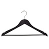 Blouse / shirthanger lotushout zwart gelakt met rokinkepingen en anti-slip broeklat, 44 cm