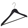 Blouse / shirthanger lotushout zwart gelakt met rokinkepingen en anti-slip broeklat, 44 cm