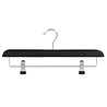 Rok / broekhanger lotushout zwart gelakt met knijpers, 40 cm