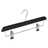 Rok / broekhanger lotushout zwart gelakt met anti-slip knijpers