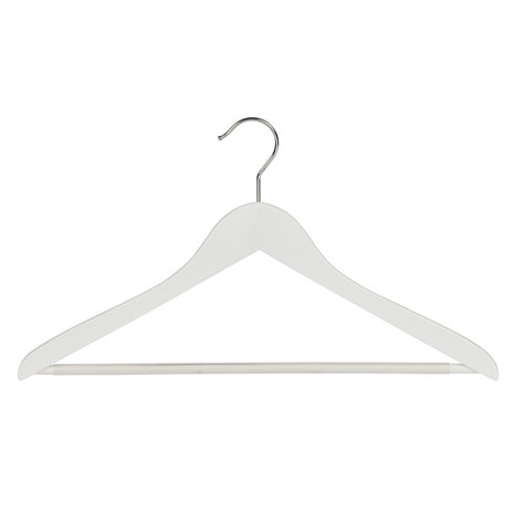 DE KLEDINGHANGER GIGANT Blouse / shirthanger lotushout wit gelakt met anti-slip broeklat, 44 cm