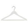 Blouse / shirthanger lotushout wit gelakt met anti-slip broeklat, 44 cm Blouse / shirthanger lotushout wit gelakt met anti-slip broeklat, 44 cm