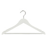 Blouse / shirthanger lotushout wit gelakt met rokinkepingen en anti-slip broeklat, 44 cm Blouse / shirthanger lotushout wit gelakt met rokinkepingen en anti-slip broeklat, 44 cm