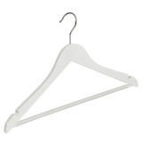 Blouse / shirthanger lotushout wit gelakt met rokinkepingen en anti-slip broeklat, 44 cm