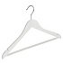 Blouse / shirthanger (geknikt) lotushout wit gelakt met rokinkepingen en anti-slip broeklat Blouse / shirthanger (geknikt) lotushout wit gelakt met rokinkepingen en anti-slip broeklat