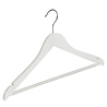 Blouse / shirthanger lotushout wit gelakt met rokinkepingen en anti-slip broeklat, 44 cm Blouse / shirthanger lotushout wit gelakt met rokinkepingen en anti-slip broeklat, 44 cm