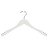 Mantel / kostuumhanger lotushout wit gelakt met schouderverbreding, 41 cm