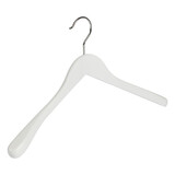 Mantel / kostuumhanger (geknikt) lotushout wit gelakt met schouderverbreding Mantel / kostuumhanger (geknikt) lotushout wit gelakt met schouderverbreding