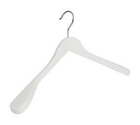 DE KLEDINGHANGER GIGANT Mantel / kostuumhanger (geknikt) lotushout wit gelakt met schouderverbreding