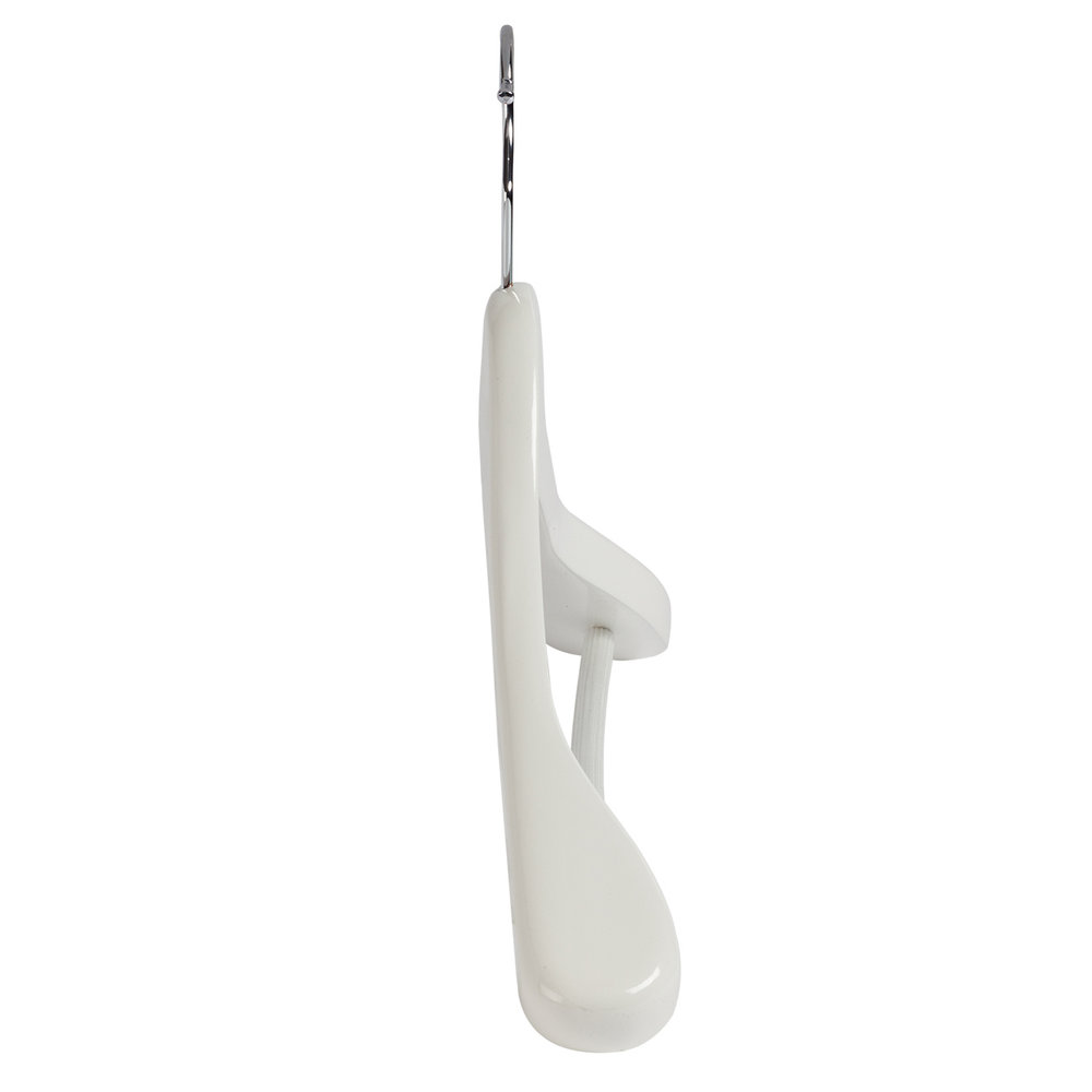 Mantel / kostuumhanger (geknikt) lotushout wit gelakt met schouderverbreding en anti-slip broeklat Mantel / kostuumhanger (geknikt) lotushout wit gelakt met schouderverbreding en anti-slip broeklat