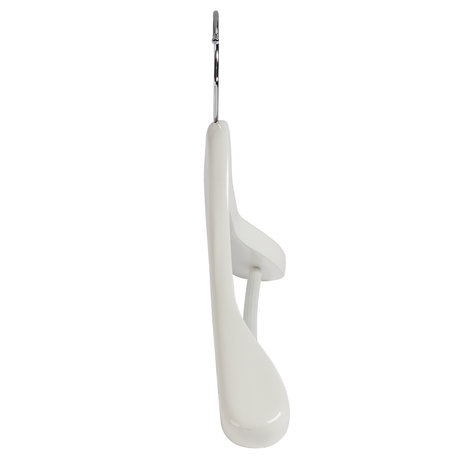 Mantel / kostuumhanger (geknikt) lotushout wit gelakt met schouderverbreding en anti-slip broeklat Mantel / kostuumhanger (geknikt) lotushout wit gelakt met schouderverbreding en anti-slip broeklat
