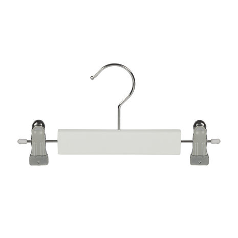 DE KLEDINGHANGER GIGANT Kinderhanger lotushout wit gelakt met anti-slip knijpers, 25 cm