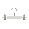 Rok / broekhanger (kind) lotushout wit gelakt met anti-slip knijpers, 25 cm Rok / broekhanger (kind) lotushout wit gelakt met anti-slip knijpers, 25 cm