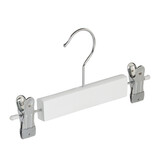 Rok / broekhanger lotushout wit gelakt met anti-slip knijpers