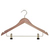 DE KLEDINGHANGER GIGANT Kledinghanger cederhout ongelakt met messinghaak, rokinkepingen en anti-slip knijpers, 45 cm