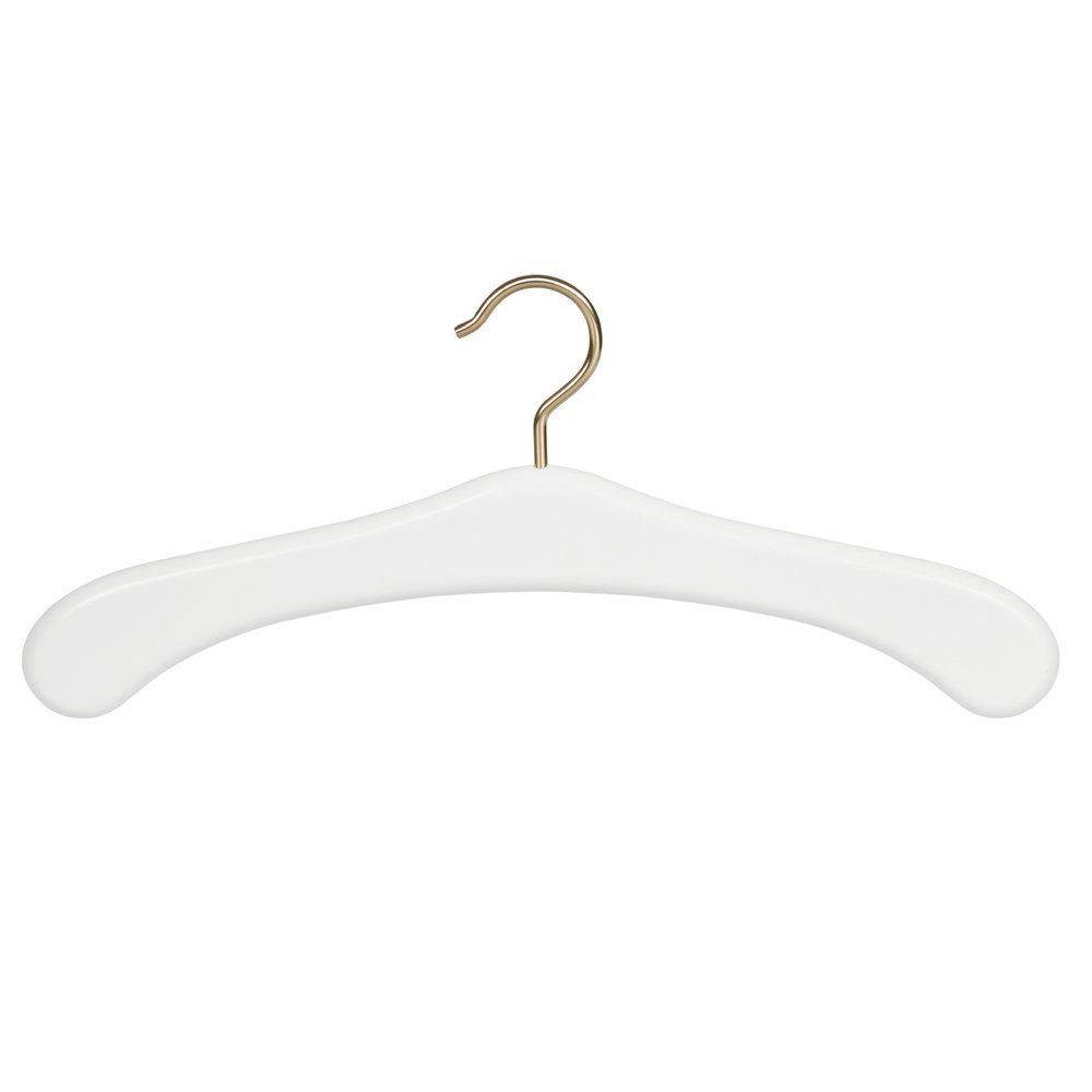 DE KLEDINGHANGER GIGANT Garderobehanger beukenhout wit gelakt met messinghaak DE KLEDINGHANGER GIGANT Garderobehanger beukenhout wit gelakt met messinghaak