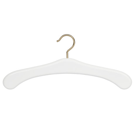 DE KLEDINGHANGER GIGANT Garderobehanger beukenhout wit gelakt met messinghaak DE KLEDINGHANGER GIGANT Garderobehanger beukenhout wit gelakt met messinghaak