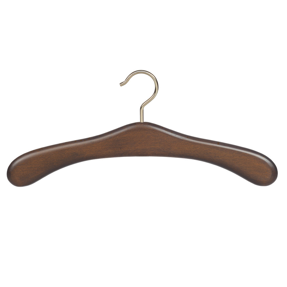 Garderobehanger beukenhout walnoten gebeitst met messinghaak Garderobehanger beukenhout walnoten gebeitst met messinghaak