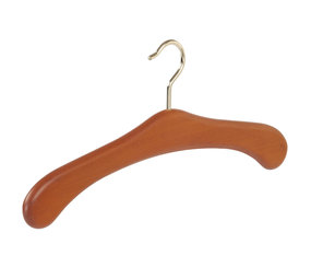 Garderobehanger beukenhout kersen gebeitst met messinghaak Garderobehanger beukenhout kersen gebeitst met messinghaak