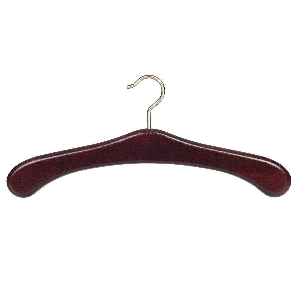 Garderobehanger beukenhout mahonie gebeitst met messinghaak Garderobehanger beukenhout mahonie gebeitst met messinghaak