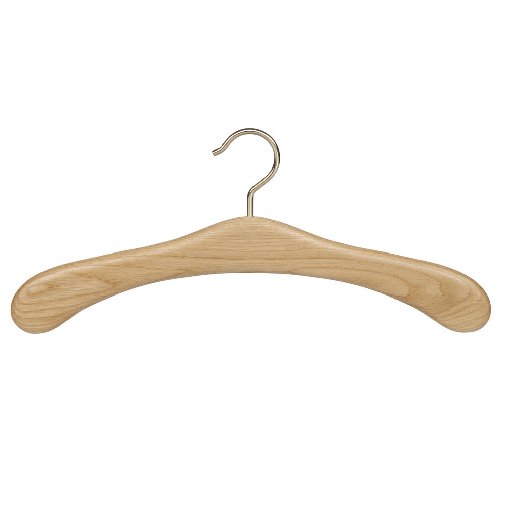 Garderobehanger eikenhout naturel gelakt met messinghaak